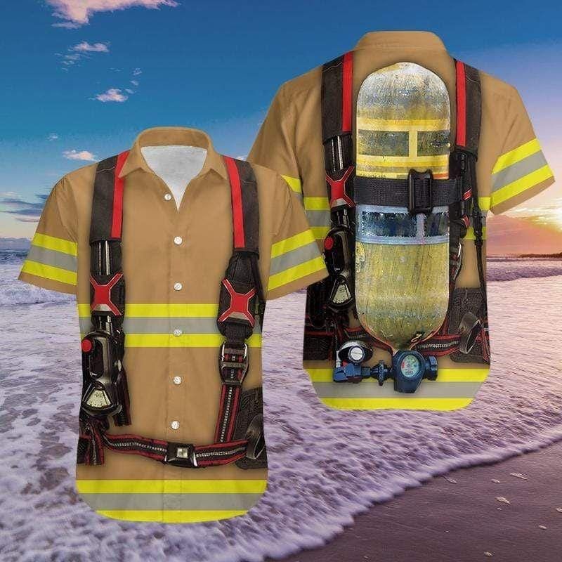 Felacia [Hawaii Shirt] Proud Firefighter Outfit Hawaiian Aloha Shirts-ZX1189